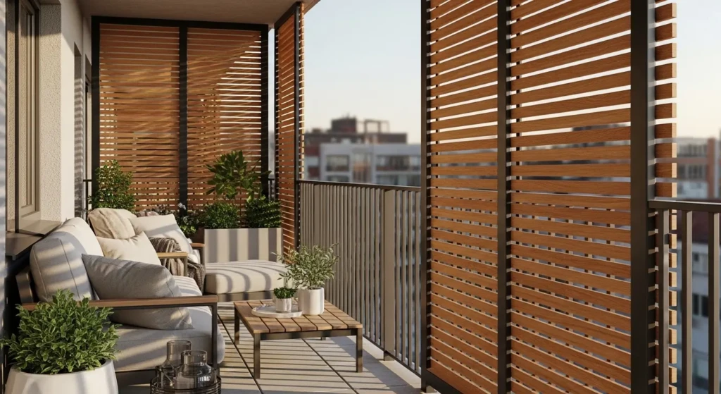 Balcony with Privacy Screens