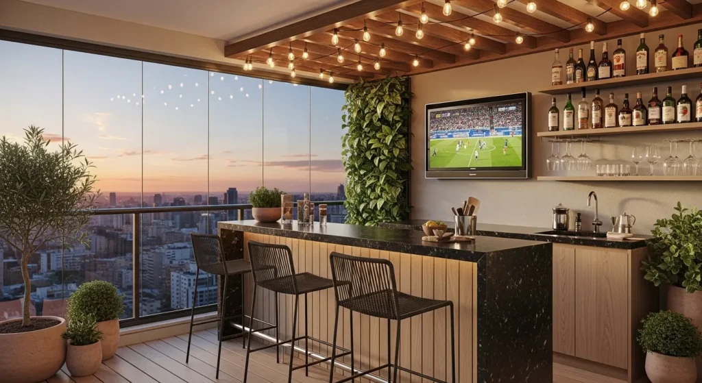 Balcony with Outdoor Bar